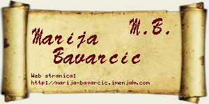Marija Bavarčić vizit kartica